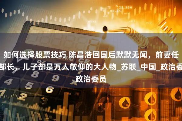 如何选择股票技巧 陈昌浩回国后默默无闻，前妻任副部长，儿子却是万人敬仰的大人物_苏联_中国_政治委员